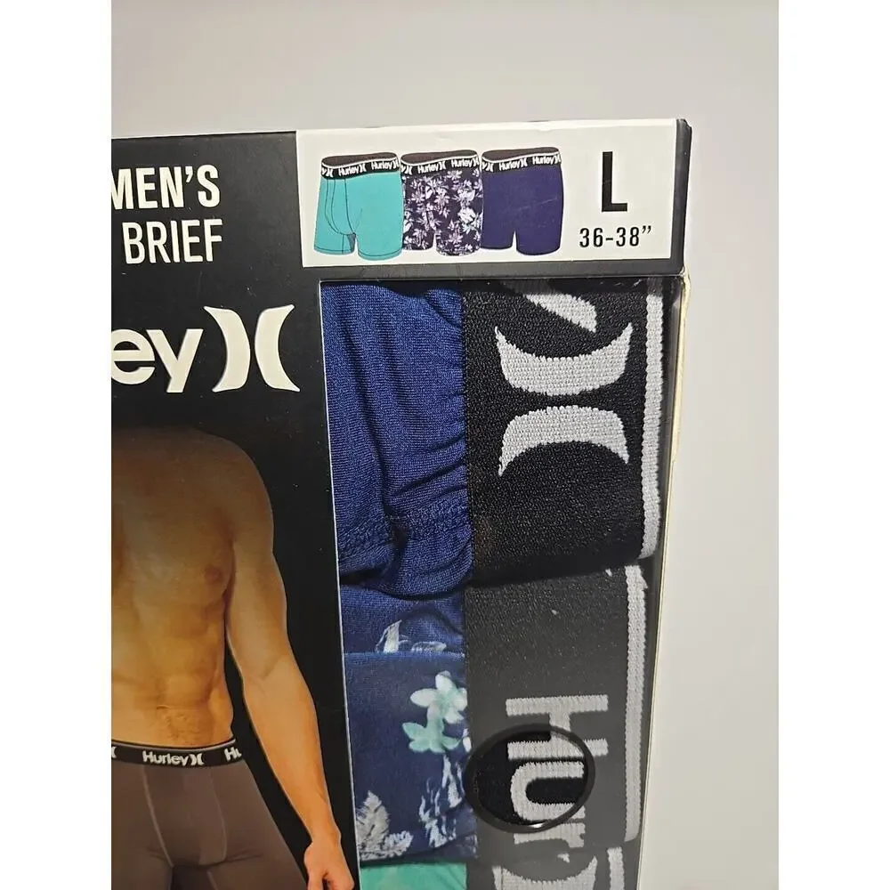 Hurley 3-Pack Men's Regrind Boxer Briefs L 36-28